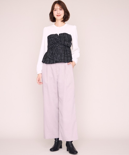 MISCH MASCH(ミッシュマッシュ)の「2026秋冬新作 サイドチェーンワイドパンツ(その他パンツ・レディース・ブラック/ピンク・S/M)」の9枚目の写真