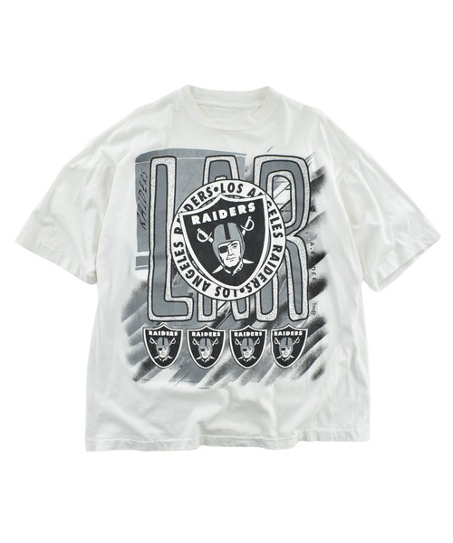 NBA/NFL/NHL/MLB(エヌビーエーエヌエフエルエヌエイチエルエムエルビー)の「【USED】90's "RAIDERS" フットボール Tシャツ(Tシャツ/カットソー・メンズ・ホワイト・X-LARGE)」の1枚目の写真