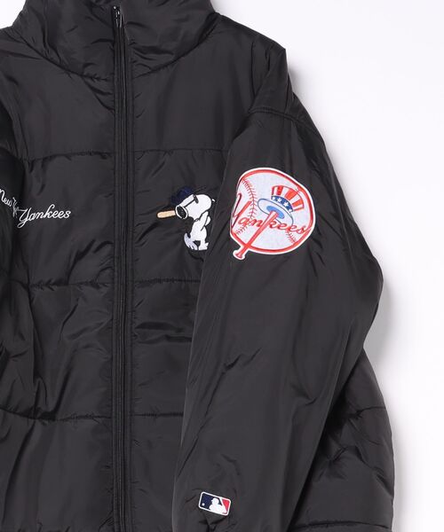PEANUTS(ピーナッツ)の「【PEANUTS/ピーナッツ】【ユニセックスデザイン リンクコーデ・カップルコーデにも◎】MLB×PEANUTS パファージャケット ブルゾン 中綿ジャケット オーバーサイズ スタンドネック 保温 ドジャース ヤンキース パドレス(ブルゾン・メンズ・ブラウン系その他3/ブラック系その他2/ブラック系その他・LARGE/MEDIUM/X-LARGE)」の8枚目の写真