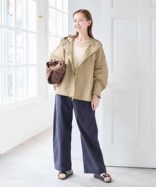 U by SPICK&SPAN(ユーバイスピックアンドスパン)の「《追加2》C/N グログラン撥水フレアブルゾン(マウンテンパーカー・レディース・ブラウン/ベージュ/ブラック・38/36)」の15枚目の写真