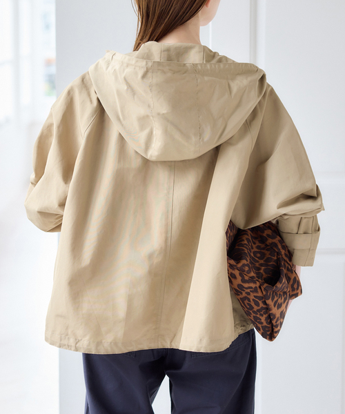 U by SPICK&SPAN(ユーバイスピックアンドスパン)の「《追加2》C/N グログラン撥水フレアブルゾン(マウンテンパーカー・レディース・ブラウン/ベージュ/ブラック・38/36)」の12枚目の写真