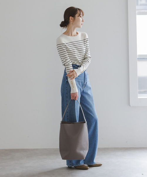 Noble(ノーブル)の「《追加4》INNUE/イヌエ レザートートBAG(ショルダーバッグ・レディース・チャコールグレー/ブラック・FREE)」の13枚目の写真