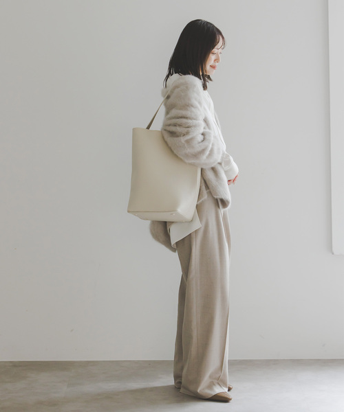Noble(ノーブル)の「《追加4》INNUE/イヌエ レザートートBAG(ショルダーバッグ・レディース・チャコールグレー/ブラック・FREE)」の17枚目の写真