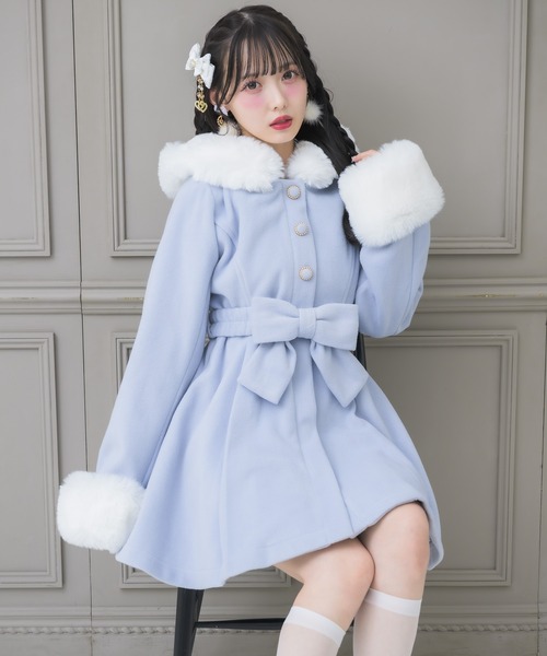 ROJITA（ロジータ）の「【サイズ展開あり】ベルトリボンコート（その他アウター・レディース・ホワイト/ピンク/ブルー/ブラック・MEDIUM/SMALL）」の3枚目の写真