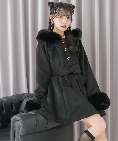 ROJITA（ロジータ）の「【サイズ展開あり】ベルトリボンコート（その他アウター・レディース・ホワイト/ピンク/ブルー/ブラック・MEDIUM/SMALL）」の2枚目の写真