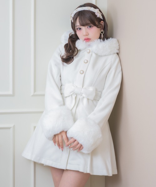 ROJITA（ロジータ）の「【サイズ展開あり】ベルトリボンコート（その他アウター・レディース・ホワイト/ピンク/ブルー/ブラック・MEDIUM/SMALL）」の14枚目の写真