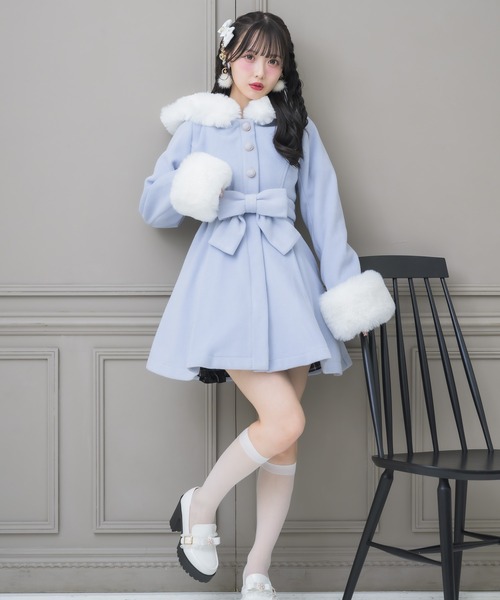 ROJITA（ロジータ）の「【サイズ展開あり】ベルトリボンコート（その他アウター・レディース・ホワイト/ピンク/ブルー/ブラック・MEDIUM/SMALL）」の7枚目の写真