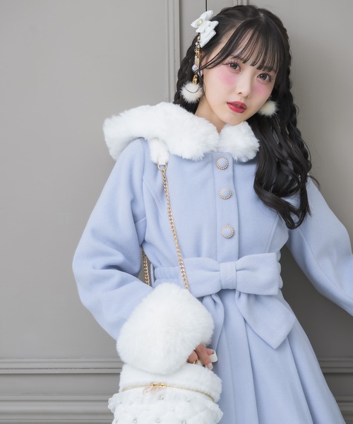 ROJITA（ロジータ）の「【サイズ展開あり】ベルトリボンコート（その他アウター・レディース・ホワイト/ピンク/ブルー/ブラック・MEDIUM/SMALL）」の8枚目の写真