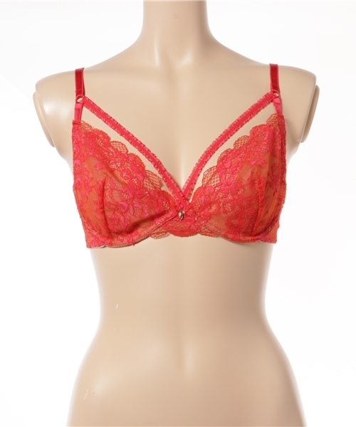 ANNEBRA(アンブラ)の「「ANNEBRA/アンブラ」 Kiss ノンパテッドレースブラジャー(ブラ)」|ピンク