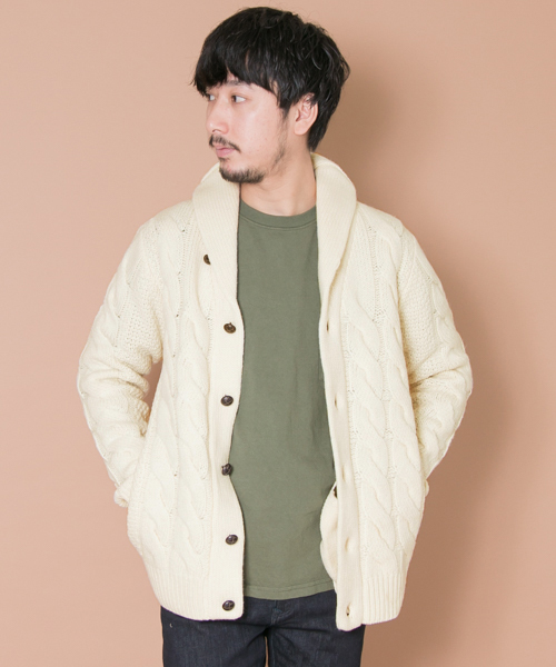 URBAN RESEARCH(アーバンリサーチ)の「UR 3Gショールカーディガン(カーディガン/ボレロ・メンズ・ネイビー/オフホワイト・LARGE/MEDIUM)」の2枚目の写真