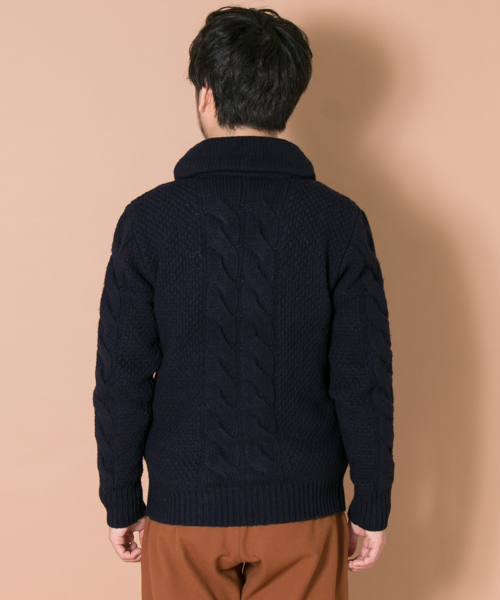 URBAN RESEARCH(アーバンリサーチ)の「UR 3Gショールカーディガン(カーディガン/ボレロ・メンズ・ネイビー/オフホワイト・LARGE/MEDIUM)」の5枚目の写真