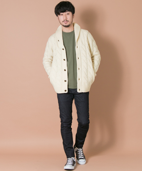 URBAN RESEARCH(アーバンリサーチ)の「UR 3Gショールカーディガン(カーディガン/ボレロ・メンズ・ネイビー/オフホワイト・LARGE/MEDIUM)」の6枚目の写真