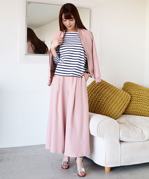 N.（N. Natural Beauty Basic）（エヌエヌナチュラルビューティーベーシック）の「ハイウエストタックガウチョパンツ（その他パンツ・レディース・ホワイト/ピンク/ベージュ/ネイビー・MEDIUM）」の6枚目の写真