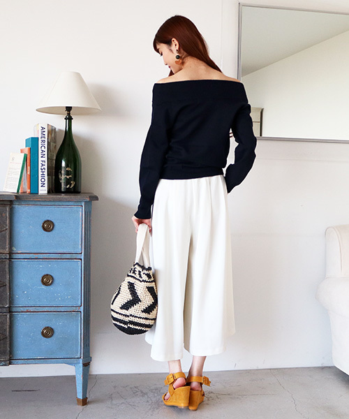 N.（N. Natural Beauty Basic）（エヌエヌナチュラルビューティーベーシック）の「ハイウエストタックガウチョパンツ（その他パンツ・レディース・ホワイト/ピンク/ベージュ/ネイビー・MEDIUM）」の17枚目の写真