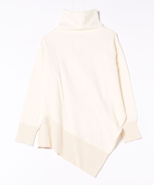 Audition(オーディション)の「M0566 ワッフル変形タートルプルオーバー(Tシャツ/カットソー・レディース・オリーブ/オフホワイト/チャコール・MEDIUM)」の4枚目の写真