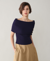 PEGGY LANA | Cape off-shoulder Knit Top(ニット/セーター)