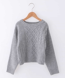 [160]パネルケーブル柄プルオーバーニット[WEB限定サイズ]