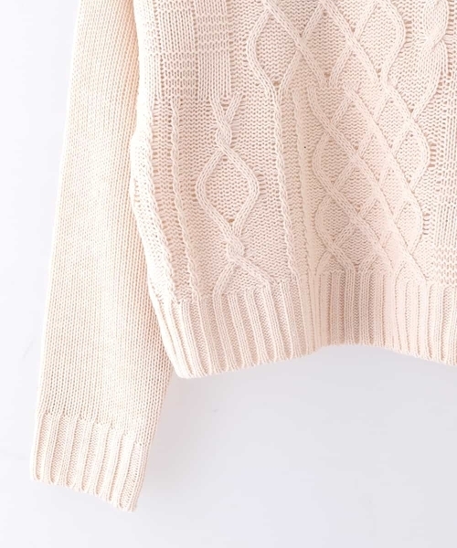 a.v.v（アーヴェヴェ）の「[160]パネルケーブル柄プルオーバーニット[WEB限定サイズ]（ニット/セーター・キッズ・グレー/アイボリー・160）」の5枚目の写真