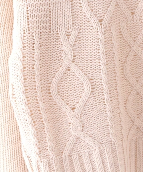 a.v.v（アーヴェヴェ）の「[160]パネルケーブル柄プルオーバーニット[WEB限定サイズ]（ニット/セーター・キッズ・グレー/アイボリー・160）」の6枚目の写真