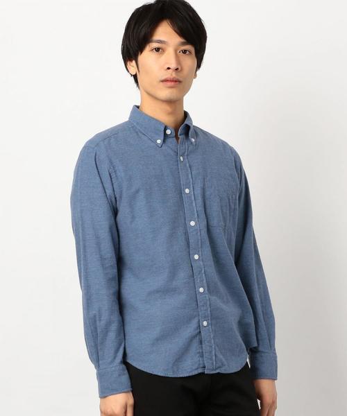 green label relaxing(グリーンレーベルリラクシング)の「SC 30/- ビエラ ボタンダウンシャツ ◆(シャツ/ブラウス・メンズ・ネイビー/ライトブルー/ホワイト/オリーブ・X-LARGE/SMALL/MEDIUM/XX-LARGE/LARGE/X-SMALL)」の3枚目の写真