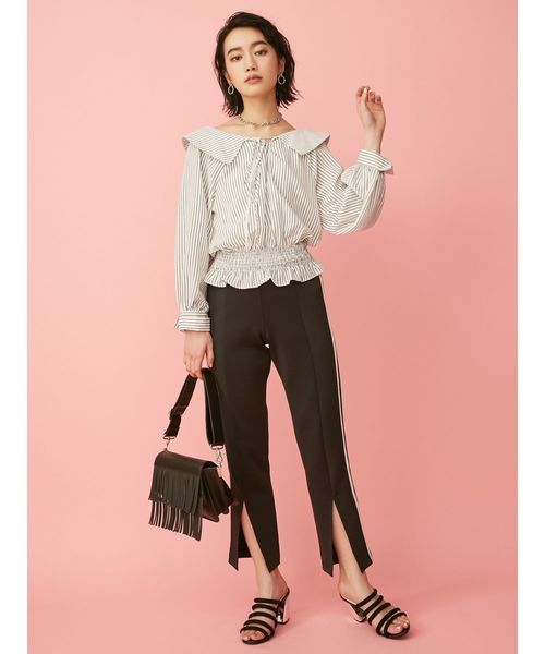 MURUA（ムルーア）の「スリムスリットパンツ（その他パンツ・レディース・ブラック/ピンク/ライトグリーン・FREE）」の12枚目の写真