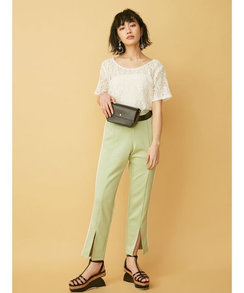 MURUA（ムルーア）の「スリムスリットパンツ（その他パンツ・レディース・ブラック/ピンク/ライトグリーン・FREE）」の7枚目の写真