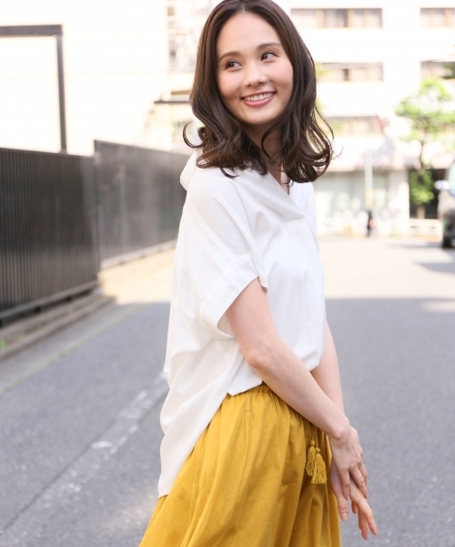 GLOBAL WORK(グローバルワーク)の「WEB限定有【接触冷感】コットンレーヨンスキッパーシャツ半袖/786336(シャツ/ブラウス)」|ホワイト