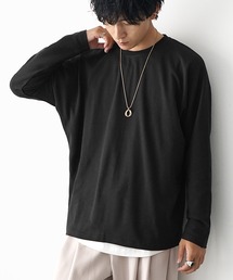 【MinoriTY】ルーズドルマンスリーブ長袖&半袖Tシャツ とろみ素材 無地 メンズ 夏服 オーバーサイズ カットソー カラーTシャツ