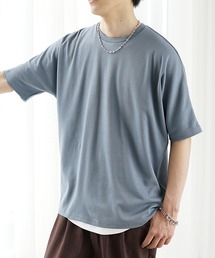 【MinoriTY】ルーズドルマンスリーブ長袖&半袖Tシャツ とろみ素材 無地 メンズ 夏服 オーバーサイズ カットソー カラーTシャツ