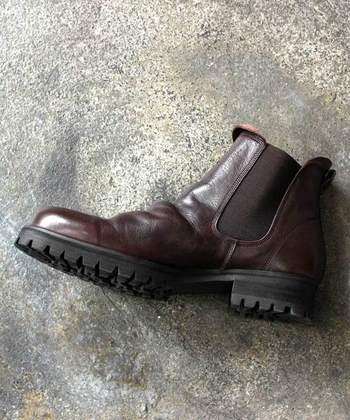 whoop-de-doo（フープディドゥ）の「whoop-de-doo/フープディドゥ　ウォッシュレザー　サイドゴアブーツ（ブーツ・メンズ・ブラック/ダークブラウン・24.5cm/25.5cm/26.5cm/25.0cm/26.0cm/27.0cm）」の4枚目の写真