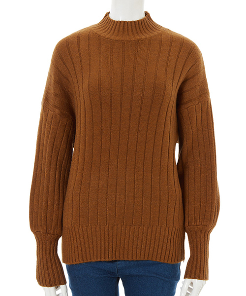 fifth（フィフス）の「ハイネックリブデザインニット（ニット/セーター・レディース・ホワイト/ブラック/ベージュ/ブラウン/イエロー/テラコッタ・MEDIUM）」の4枚目の写真