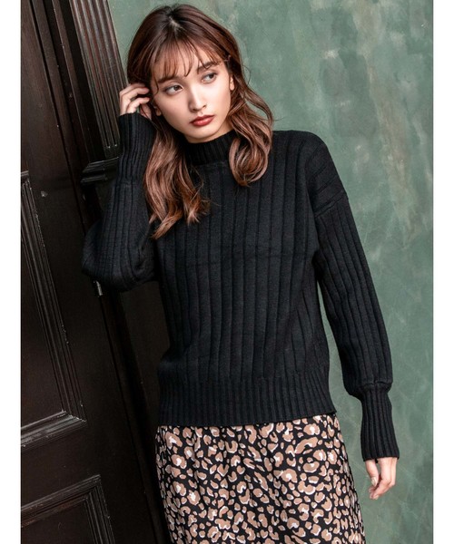 fifth（フィフス）の「ハイネックリブデザインニット（ニット/セーター・レディース・ホワイト/ブラック/ベージュ/ブラウン/イエロー/テラコッタ・MEDIUM）」の3枚目の写真