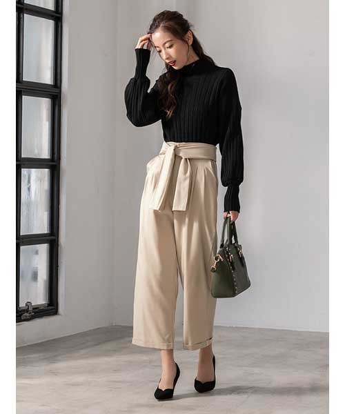 fifth（フィフス）の「ハイネックリブデザインニット（ニット/セーター・レディース・ホワイト/ブラック/ベージュ/ブラウン/イエロー/テラコッタ・MEDIUM）」の17枚目の写真