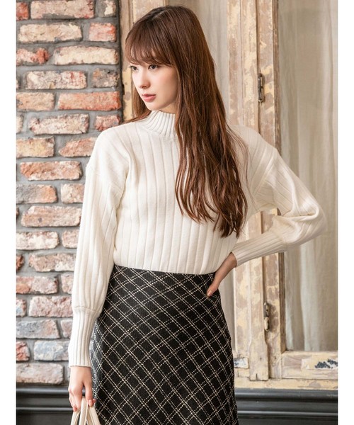 fifth（フィフス）の「ハイネックリブデザインニット（ニット/セーター・レディース・ホワイト/ブラック/ベージュ/ブラウン/イエロー/テラコッタ・MEDIUM）」の18枚目の写真
