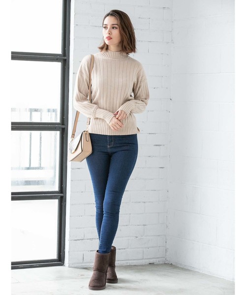 fifth（フィフス）の「ハイネックリブデザインニット（ニット/セーター・レディース・ホワイト/ブラック/ベージュ/ブラウン/イエロー/テラコッタ・MEDIUM）」の21枚目の写真