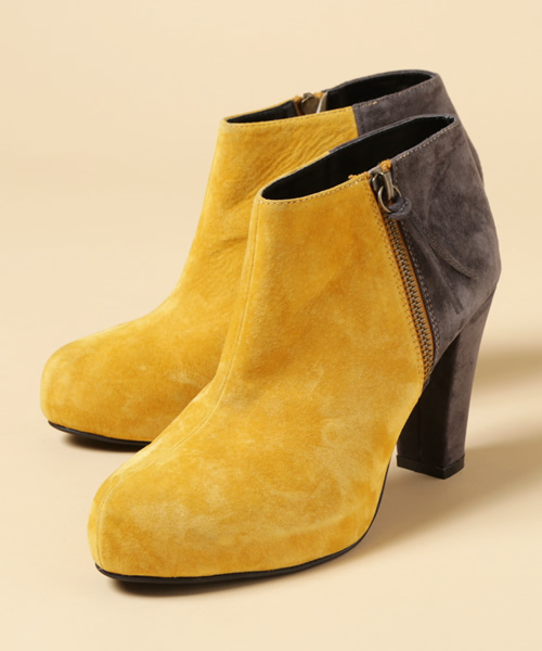 And A（アンドエー）の「バイカラーブーティ（ブーティ・レディース・ネイビー/マスタード/ブラック・23.0cm/24.0cm）」の3枚目の写真