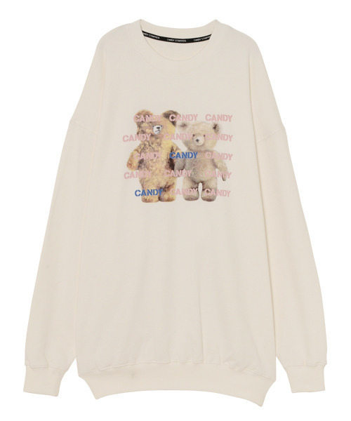 Candy Stripper（キャンディストリッパー）の「TWIN BEARS SWEAT ワンピース（ワンピース・レディース・ブラック/パープル/オフホワイト/ピンク・2）」の2枚目の写真