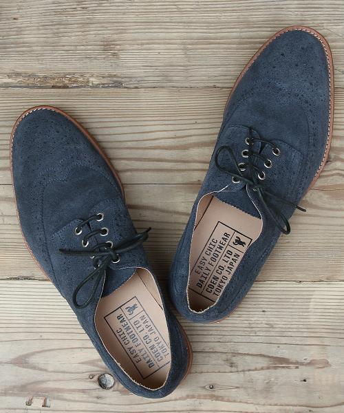 coen（コーエン）の「スエードメダリオンプレーントゥシューズ（ドレスシューズ・メンズ・ダークブラウン/ネイビー/ベージュ・SMALL/MEDIUM/LARGE/X-LARGE）」の3枚目の写真