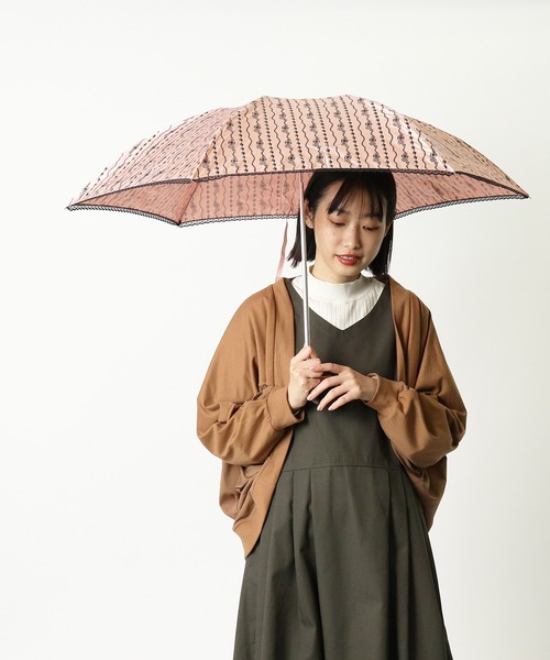 salle de bal(サルデバル)の「雨晴兼用 サテンジュエリープリントミニ折りたたみ傘 1381 SGT(折りたたみ傘・レディース・ベージュ/ピンク/ブラック/ブルー・FREE)」の10枚目の写真