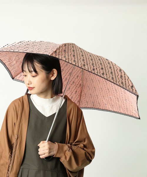 salle de bal(サルデバル)の「雨晴兼用 サテンジュエリープリントミニ折りたたみ傘 1381 SGT(折りたたみ傘・レディース・ベージュ/ピンク/ブラック/ブルー・FREE)」の21枚目の写真