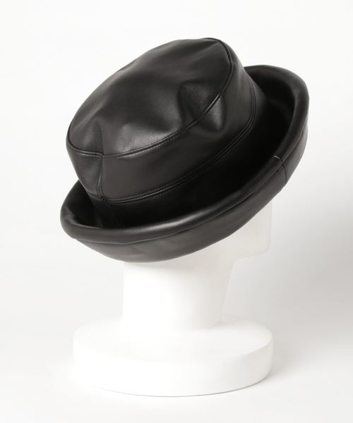 CPH（シーピーエイチ）の「CPH/シーピーエイチ/BUCKET HAT CURL BRIM・SYNTHETIC LEATHER/バケットハット　GARDEN別注（ハット・メンズ・ブラック・FREE）」の2枚目の写真
