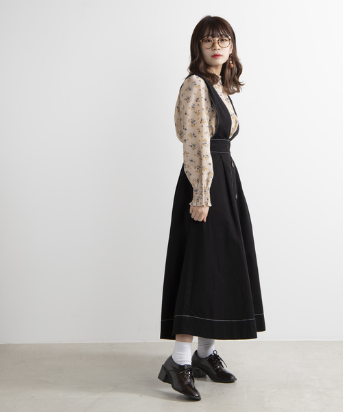 WEGO（ウィゴー）の「WEGO/2WAY配色ストレッチツイルチノロングスカート（スカート・レディース・ホワイト/ブラック・FREE）」の10枚目の写真