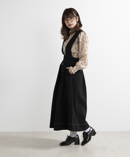 WEGO（ウィゴー）の「WEGO/2WAY配色ストレッチツイルチノロングスカート（スカート・レディース・ホワイト/ブラック・FREE）」の11枚目の写真