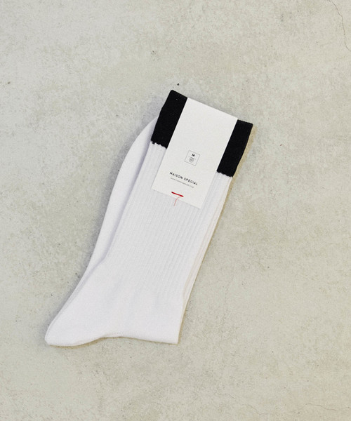MAISON SPECIAL（メゾンスペシャル）の「カラーソックス 【MAISON SPECIAL/メゾンスペシャル】（ソックス/靴下・メンズ・ホワイト/ピンク/イエロー/グリーン/ラベンダー・FREE）」の2枚目の写真