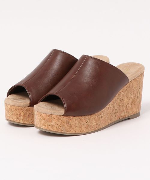 KOBE LETTUCE(コウベレタス)の「厚底コルク風ウェッジソールサボサンダル(サンダル・レディース・ホワイト/ブラック/ゴールド/ベージュ系その他/ゴールド系その他/ブラウン・LL/S/M/L)」の17枚目の写真