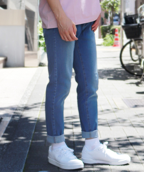 OUTDOOR PRODUCTS(アウトドアプロダクツ)の「OUTDOOR ストレッチデニムスキニーパンツ(デニムパンツ・メンズ・ライトブルー/ネイビー/インディゴブルー/ブルー系その他・85/88/91/76/79/82)」の2枚目の写真