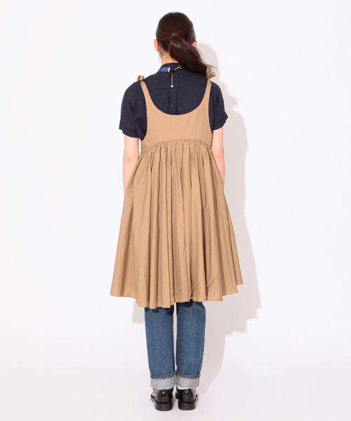 BEAMS BOY（ビームスボーイ）の「BEAMS BOY / ソリッド 肩リボン キャミ ワンピース（ワンピース・レディース・ブラウン系その他/ベージュ・ONE SIZE）」の5枚目の写真