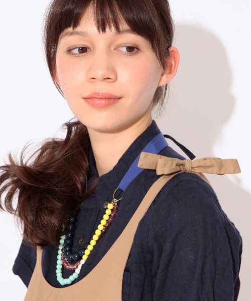 BEAMS BOY（ビームスボーイ）の「BEAMS BOY / ソリッド 肩リボン キャミ ワンピース（ワンピース・レディース・ブラウン系その他/ベージュ・ONE SIZE）」の6枚目の写真