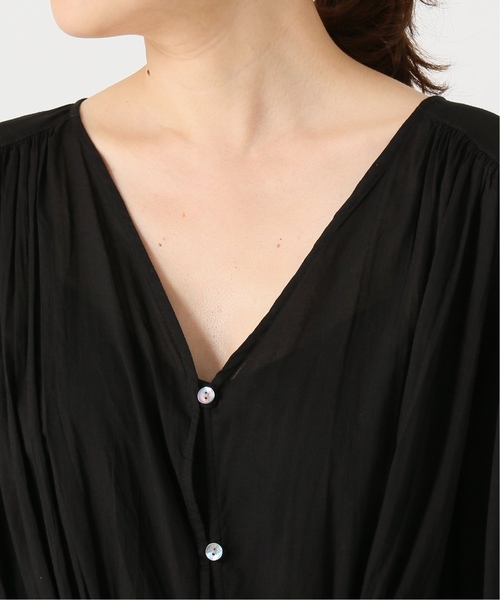 SLOBE IENA（スローブイエナ）の「コットンボイルギャザーワンピース◆（ワンピース・レディース・ブラック/ブラウン/グリーン/イエロー・FREE）」の15枚目の写真