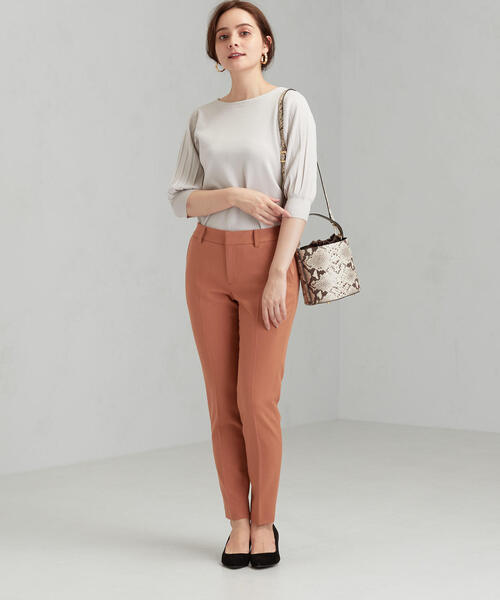 green label relaxing（グリーンレーベルリラクシング）の「[手洗い可能] CS プリーツライク スリーブ ニット（ニット/セーター・レディース・ナチュラル/ベージュ/ネイビー・FREE）」の12枚目の写真